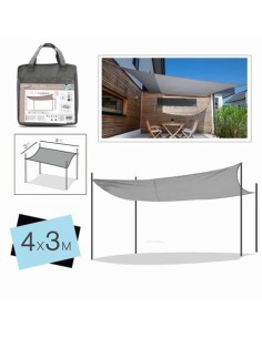 TOLDO RECTANGULAR 3X4 METROS GRIS + BOLSA