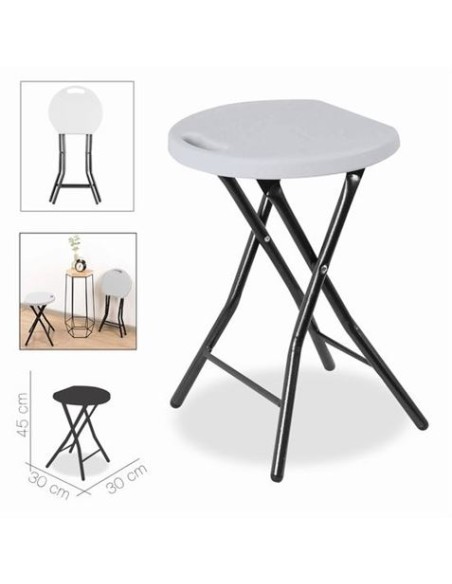 TABURETE PLEGABLE BLANCO 30X30X45CM