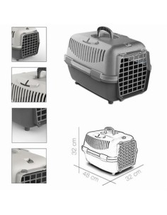 TRANSPORTIN MASCOTAS GRIS CLARO 48X32X32CM