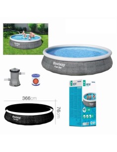 PISCINA HINCHABLE + BOMBA FILTRO 366CM DIÃMETRO X H76CM BESTWAY