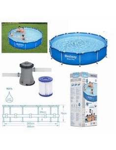 PISCINA + BOMBA FILTRO 366CM DIÃMETRO X H76CM BESTWAY