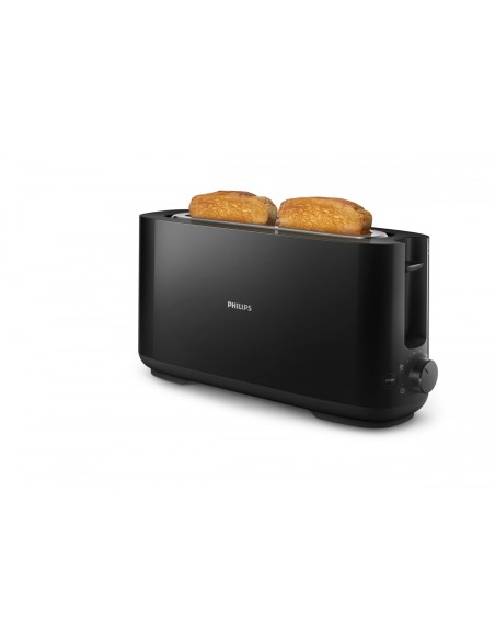 Philips Daily Collection Tostadora de plÃ¡stico con ranura larga y funciÃ³n para panecillos