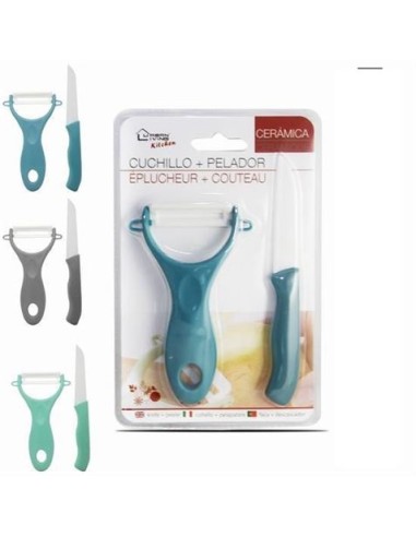 SET PELADOR + CUCHILLO CERAMICO 16CM URBAN LIVING