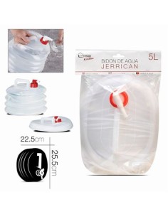 BIDON DE AGUA PLEGABLE 5 LITROS CON GRIFO URBAN LIVING