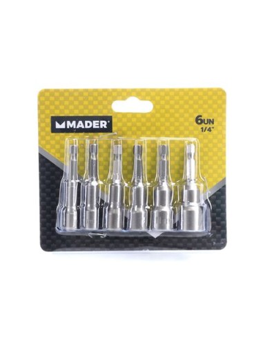 JUEGO DE 6 LLAVES DE VASOS MAGNÃ‰TICO 1/4\" MADER