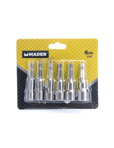 JUEGO DE 6 LLAVES DE VASOS MAGNÃ‰TICO 1/4\" MADER
