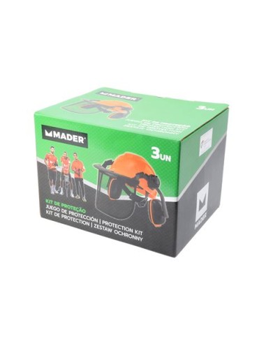 CASCO + PROTECTOR FACIAL + AURICULARES MADER