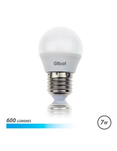 BOMBILLA LED G45 | 7W | 600LM | E27 | LUZ FRIA | ELBAT