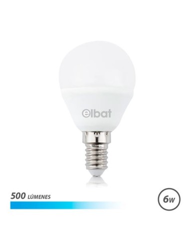 BOMBILLA LED G45 | 6W | 500LM | E14 | LUZ FRIA | ELBAT