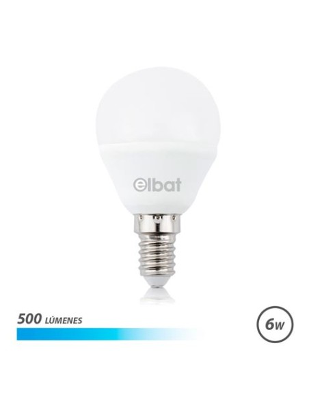 BOMBILLA LED G45 | 6W | 500LM | E14 | LUZ FRIA | ELBAT