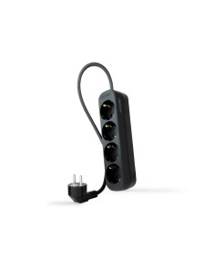 Nanocable Regleta de Enchufes con 4 Tomas, 1.4 m, Negro