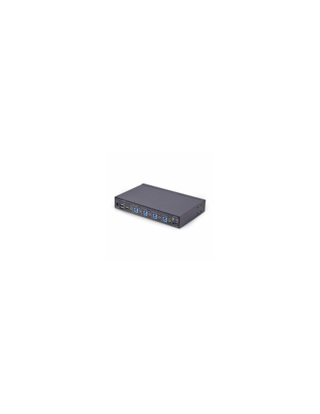 StarTech.com Switch KM/USB 4 Puertos con Roaming de RatÃ³n - Conmutador KM USB 3.0 de Teclado y RatÃ³n para 4 Ordenadores - Audi
