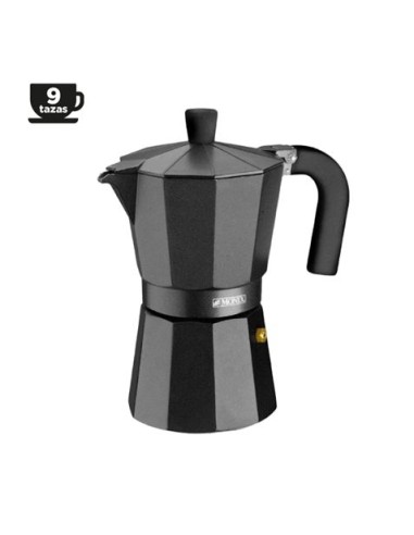 CAFETERA ALUMINIO 9 TAZAS VITRO NOIR NEGRO MONIX