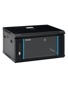 Phasak Armario Rack PRO 19" 6U 600 x 450 negro con ventilaciÃ³n - PHO 2106 (Montado)