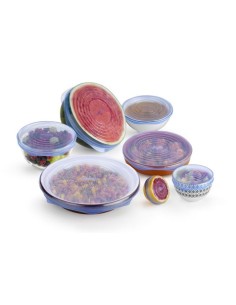 SET 10 TAPAS DE SILICONA PROTECCION ALIMENTOS MONIX 2