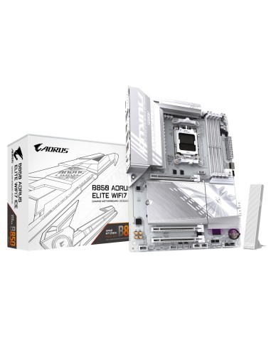 GIGABYTE B850 AORUS ELITE WIFI7 ICE Placa Base - Procesadores AMD Ryzen Serie 9000, VRM digital de 12+2+1 fases, hasta 8200MHz D