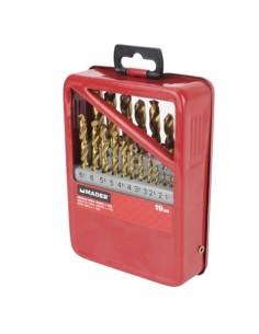 JUEGO 19 UND BROCAS TITANIO PARA METAL MADER