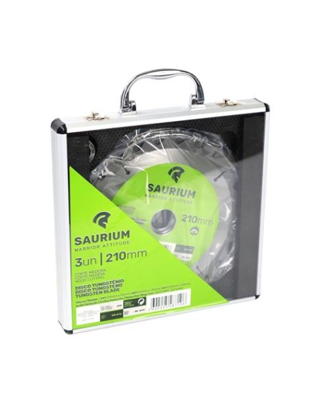 PACK 3 DISCOS CORTE MADERA PARA SIERRAS 210MM. SAURIUM