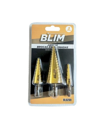 JUEGO 3 PCS BROCAS ESCALONADAS BLIM