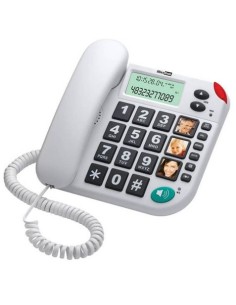 TELEFONO FIJO MAXCOM KXT480 PERSONAS MAYORES BLANCO