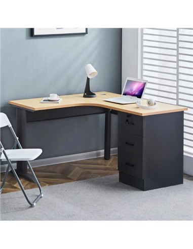 MESA DE ESCRITORIO MS800 140X120X75CM L DERECHA + CAJONERA MUVIP