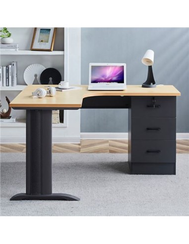 MESA DE ESCRITORIO MS800 140X120X75CM L DERECHA + CAJONERA MUVIP