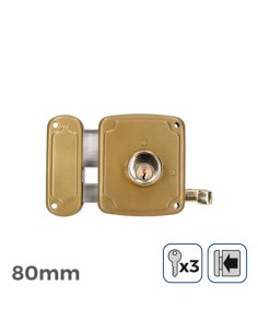 CERRADURA A IZQUIERDA 80MM 3 LLAVES