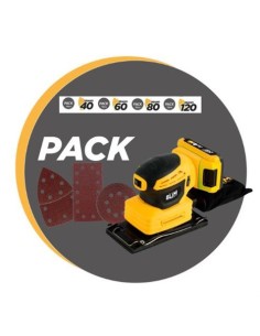 PACK MULTILIJADORA 3 PLACAS 20V 2AH + JUEGO DE 36 LIJAS BLIM