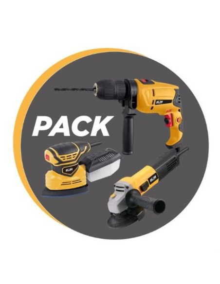 PACK TALADRO 500W + RADIAL 115-125MM 800W + LIJADORA 180W BLIM