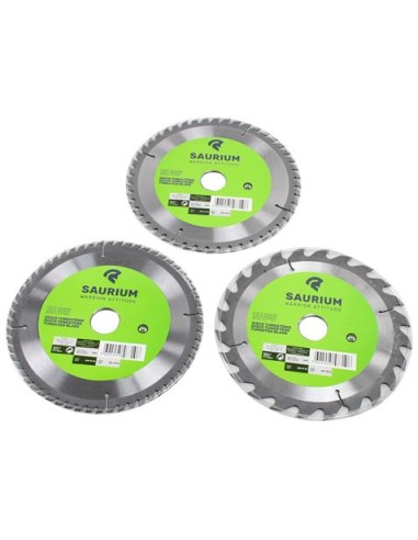 PACK 3 DISCOS CORTE MADERA PARA SIERRAS 185MM. SAURIUM