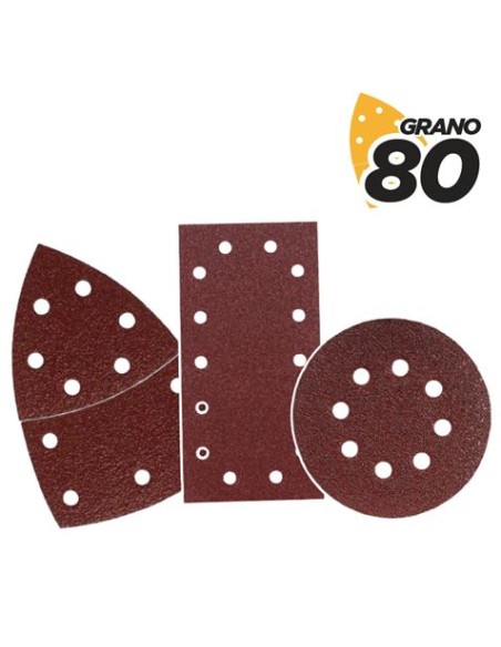 SET DE 9 LIJAS GRANO 80 PARA LIJADORA MODELO BL0151