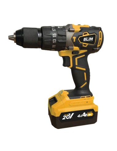 PACK 20V TALADRO PERCUTOR+RADIAL S/CARBONES | 2 X 4AH | CAJA ALUMINIO BLIM