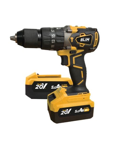 TALADRO PERCUTOR S/CARBONES 20V | 2 BATERIAS 5AH BLIM