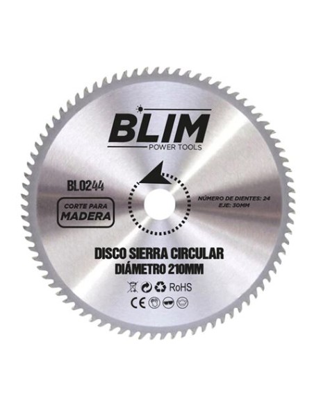 DISCO CORTE MADERA PARA SIERRAS 210MM. BLIM