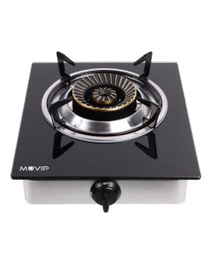COCINA GAS INOX 1 FUEGO CRISTAL TEMPLADO MUVIP