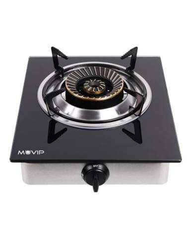 COCINA GAS INOX 1 FUEGO CRISTAL TEMPLADO MUVIP
