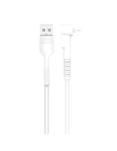 CABLE NB100 ANTI ROTURA ACODADO MICRO USB A USB BLANCO 1 METRO XO