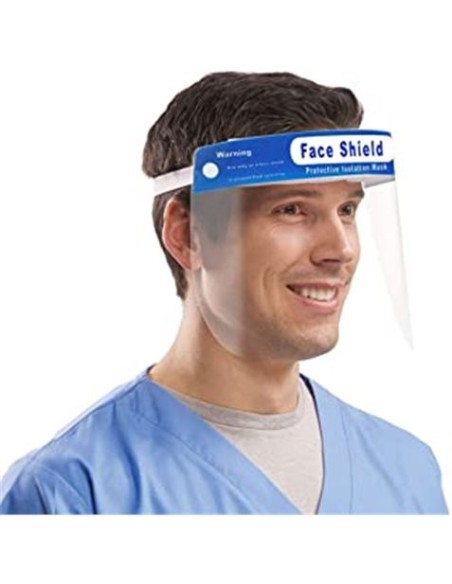 PACK 5 VISERAS FACE SHIELD PROTECTORA FACIAL COMPLETA