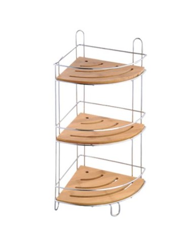 ESTANTERIA ESQUINA BAÃ‘O BAMBU 19.5X19.5CM HBS