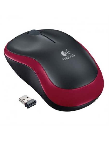 RATON OPTICO LOGITECH M185 WIRELESS ROJO