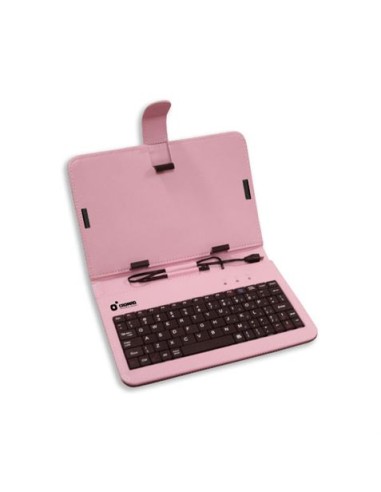 FUNDA KEYCOVER PARA TABLETS 7\" CON TECLADO ROSA CROMAD