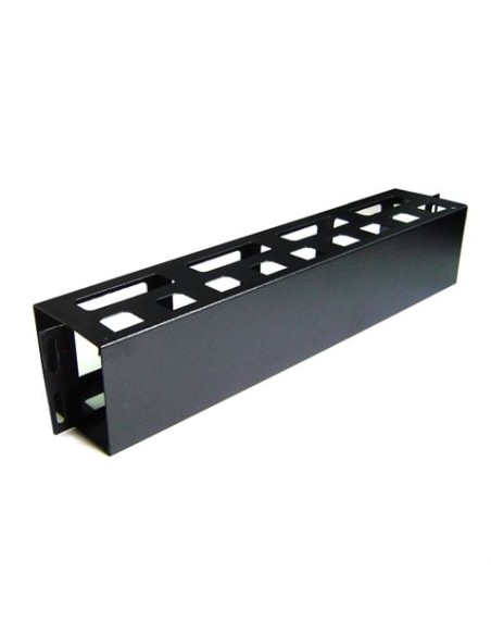 PANEL 1U GUIADO Y DISTRIBUCIÃ“N DE CABLEADO CON TAPA PARA RACKS 19\" CROMAD