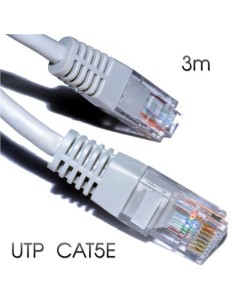 CABLE DE RED UTP CAT 5E 3M GRIS CLARO CROMAD