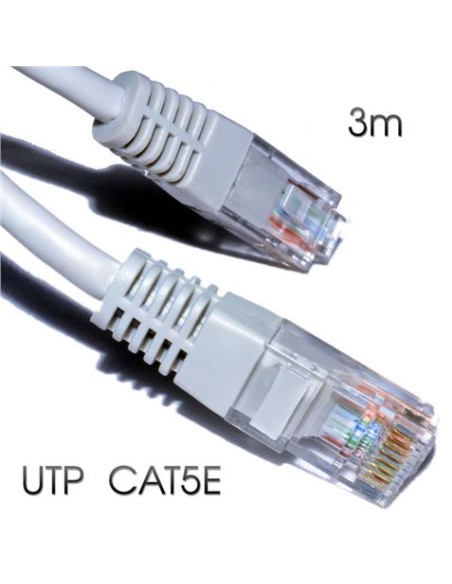 CABLE DE RED UTP CAT 5E 3M GRIS CLARO CROMAD