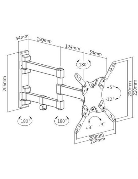 SOPORTE CON BRAZO TV 13\"-42\" DOBLE EXTENSION CROMAD