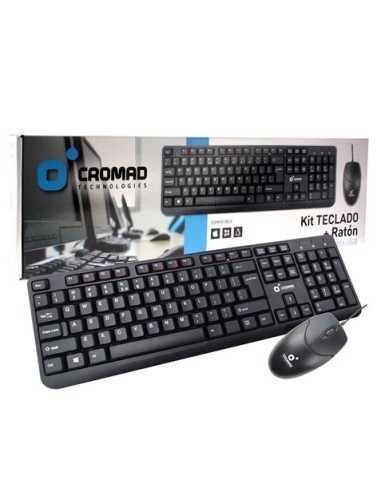KIT TECLADO + RATÃ“N CON CABLE USB CROMAD