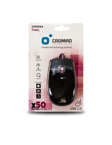 RATÃ“N X50 USB NEGRO/ROSA CROMAD