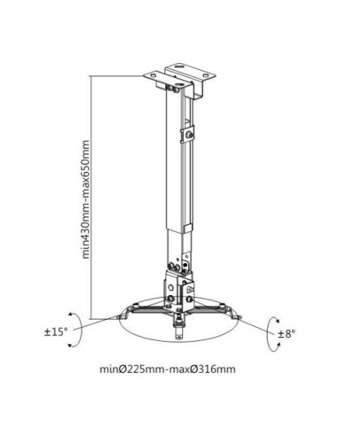 SOPORTE TECHO / PARED PROYECTOR EXTENSIBLE CROMAD