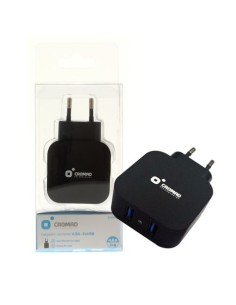 CARGADOR DE CORRIENTE 4.8A 2xUSB NEGRO CROMAD