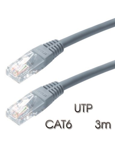 CABLE DE RED UTP CAT 6 3M GRIS CLARO CROMAD